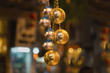 Closeup of Christmas-tree decorations