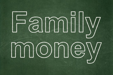 Obraz premium Banking concept: Family Money on chalkboard background