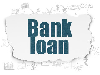 Currency concept: Bank Loan on Torn Paper background