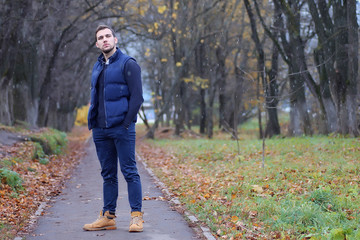 Fototapeta premium handsome beard man in autumn