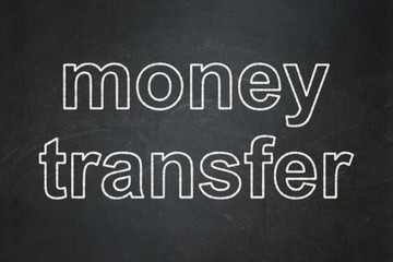 Business concept: Money Transfer on chalkboard background