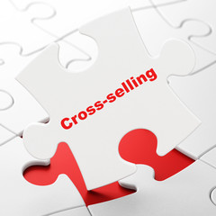 Business concept: Cross-Selling on puzzle background