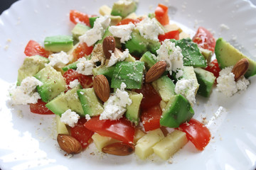 Fresh avocado delicious Mediterranean salad