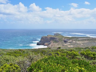 View of the Cape of Good Hope and Diaz beach from the Cape Point Lighthouse.