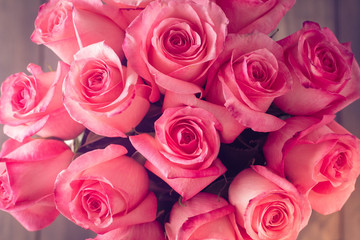 Valentines day or Mother day background with pink roses