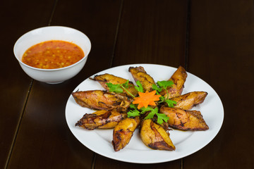 Grilled squid. Asian food