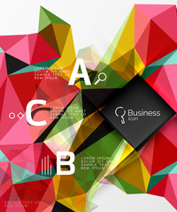Polygonal triangle abstract background with infographics