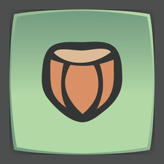 Vector outline hazelnut icon. Modern infographic logo and pictogram.