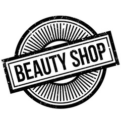 Beauty Shop rubber stamp. Grunge design with dust scratches. Effects can be easily removed for a clean, crisp look. Color is easily changed.