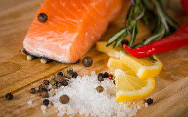 Salmon with lemon and pepper