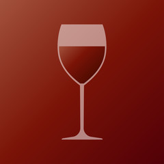 Red wine in a glass. Vector illustration.