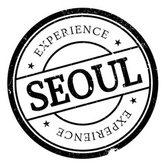 Seoul stamp rubber grunge