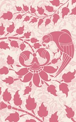 parrot, feathers ,wedding card design, royal India