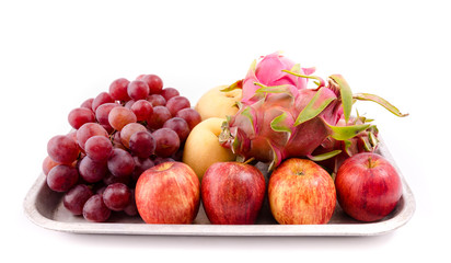 Organic fruit isolated on white background