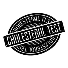 Cholesterol Test rubber stamp. Grunge design with dust scratches. Effects can be easily removed for a clean, crisp look. Color is easily changed.