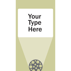 Film reel projecting light to a screen logo/business card concept. On the screen it says Your Type Here.
