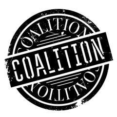 Coalition rubber stamp. Grunge design with dust scratches. Effects can be easily removed for a clean, crisp look. Color is easily changed.