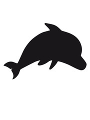 Silhouette black outline cute cute comic cartoon baby child small delfin