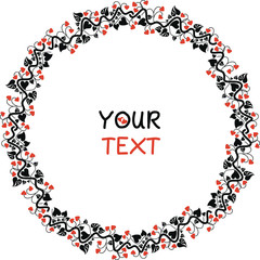 vector romantic round vignette for Valentine's Day