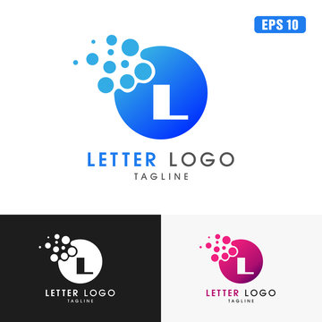 Letter L Circle Pixel Dot Logo / Icon Vector Design (Business Logo Idea)