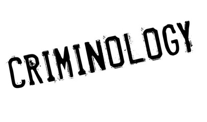 Criminology rubber stamp. Grunge design with dust scratches. Effects can be easily removed for a clean, crisp look. Color is easily changed.