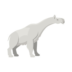 Prehistoric animal. Vector cartoon ancient mammal ice age extinct indricotherium
