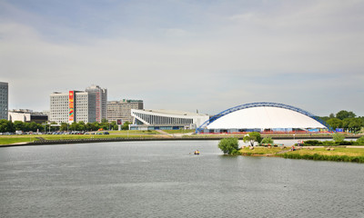 Svislach river in Minsk. Belarus