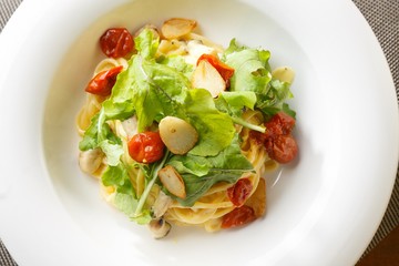 coconut cream pasta on plate