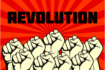 Protest, rebel vector revolution art poster