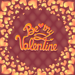Vector illustration. Valentines Day Party Poster Design. Template of invitation, flyer, poster or greeting card.