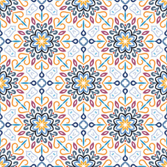 Blue Flower Pattern Weave Elements