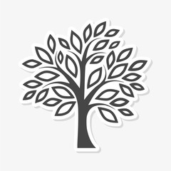 Obraz premium Simple tree sticker - vector Illustration 