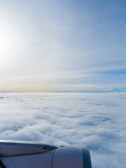 Clouds view from air plane with horizon