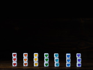 Beautiful valentines day background with color hearts