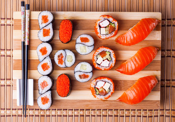Various sushi and sashimi