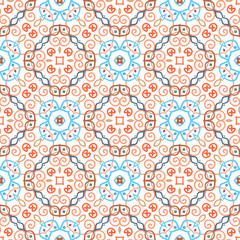 Floral Pattern Colorful Curvy Elements