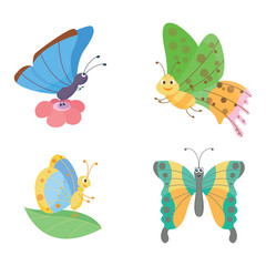 Colorful butterflies vector.