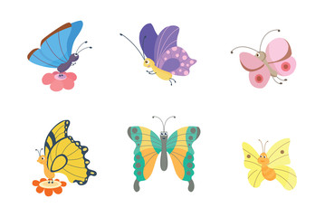 Obraz na płótnie Canvas Colorful butterflies vector.