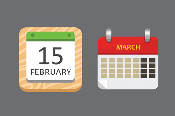 Vector calendar icon set.