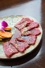 Premium japanese Rosu beef sliced
