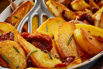 Close up of yummy fried potatoes, called in german: 