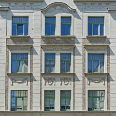 Fototapeta premium renovated vintage house facade, Europe