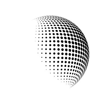 halftone globe logo  vector symbol icon design.