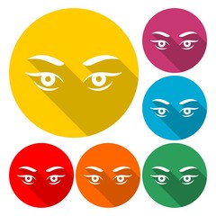 Eye simple illustration - vector Illustration with long shadow