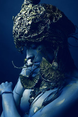 Woman in original head wear 