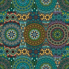 Seamless pattern. Vintage decorative elements. Hand drawn background. Islam, Arabic, Indian, ottoman motifs. Perfect for printing on fabric or paper.