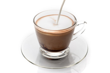 Making cappuccino coffee