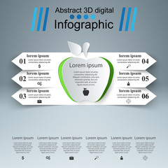 Apple 3D digital illustration Infographic.