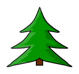 christmas tree cartoon vector symbol icon design.