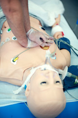 CPR training closeup